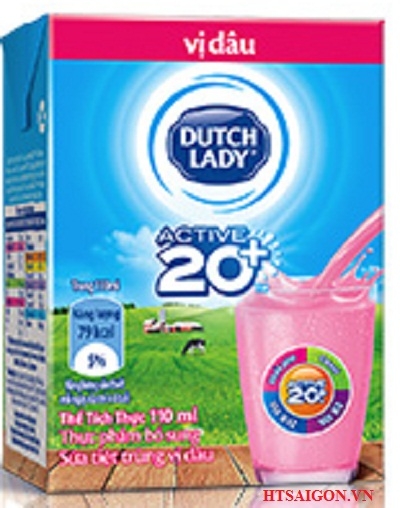 Sữa tiệt trùng Hà Lan Active 20+ 110ml hương dâu